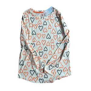 NWT Cat & Jack long sleeve heart T shirt.  Orange and Black.  Size 10/12